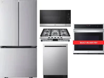 5 Piece Package Includes Refrigerator, Cooktop, Wall Oven, Microwave And Dishwasher