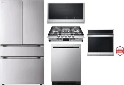 5 Piece Package Includes Refrigerator, Cooktop, Wall Oven, Microwave And Dishwasher