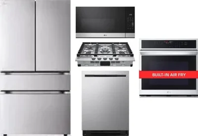 5 Piece Package Includes Refrigerator, Cooktop, Wall Oven, Microwave And Dishwasher