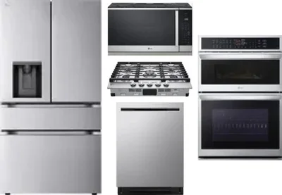 5 Piece Package Includes Refrigerator, Cooktop, Wall Oven, Microwave And Dishwasher