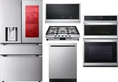 5 Piece Package Includes Refrigerator, Cooktop, Wall Oven, Microwave And Dishwasher