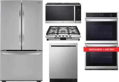 5 Piece Package Includes Refrigerator, Cooktop, Wall Oven, Microwave And Dishwasher