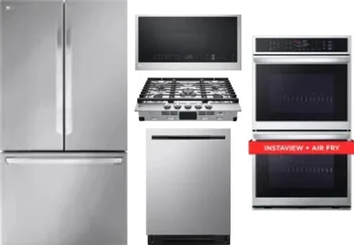 5 Piece Package Includes Refrigerator, Cooktop, Wall Oven, Microwave And Dishwasher