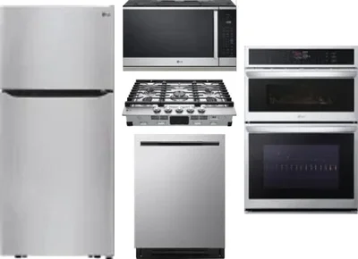 5 Piece Package Includes Refrigerator, Cooktop, Wall Oven, Microwave And Dishwasher