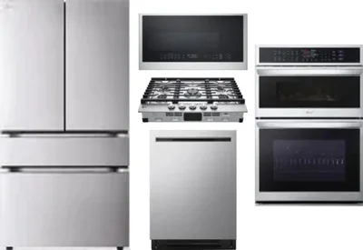 5 Piece Package Includes Refrigerator, Cooktop, Wall Oven, Microwave And Dishwasher