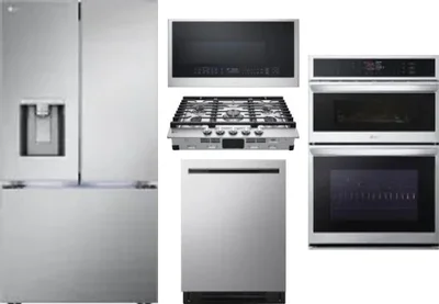 5 Piece Package Includes Refrigerator, Cooktop, Wall Oven, Microwave And Dishwasher