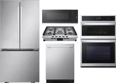 5 Piece Package Includes Refrigerator, Cooktop, Wall Oven, Microwave And Dishwasher