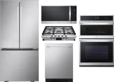 5 Piece Package Includes Refrigerator, Cooktop, Wall Oven, Microwave And Dishwasher