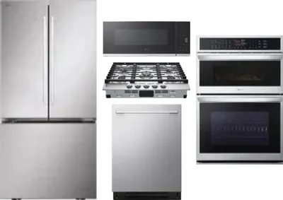 5 Piece Package Includes Refrigerator, Cooktop, Wall Oven, Microwave And Dishwasher