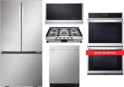 5 Piece Package Includes Refrigerator, Cooktop, Wall Oven, Microwave And Dishwasher