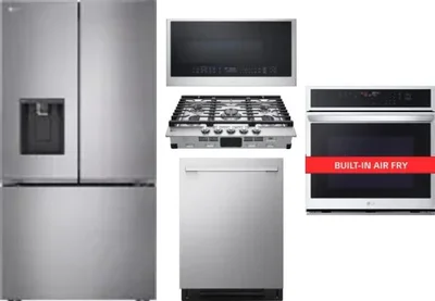 5 Piece Package Includes Refrigerator, Cooktop, Wall Oven, Microwave And Dishwasher