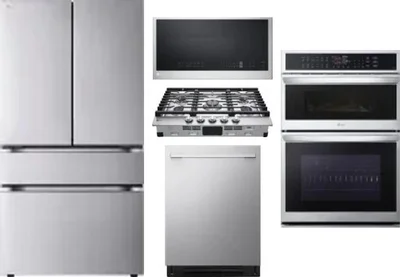 5 Piece Package Includes Refrigerator, Cooktop, Wall Oven, Microwave And Dishwasher