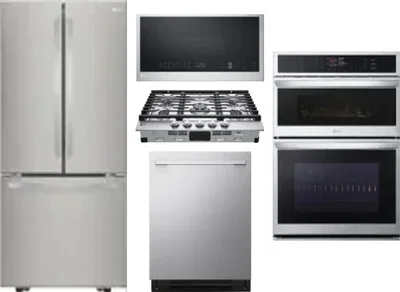 5 Piece Package Includes Refrigerator, Cooktop, Wall Oven, Microwave And Dishwasher