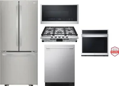 5 Piece Package Includes Refrigerator, Cooktop, Wall Oven, Microwave And Dishwasher