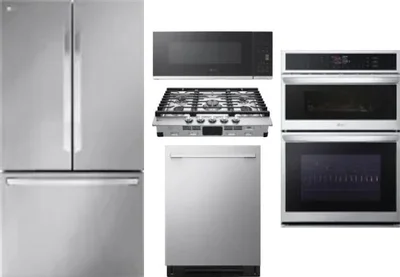 5 Piece Package Includes Refrigerator, Cooktop, Wall Oven, Microwave And Dishwasher