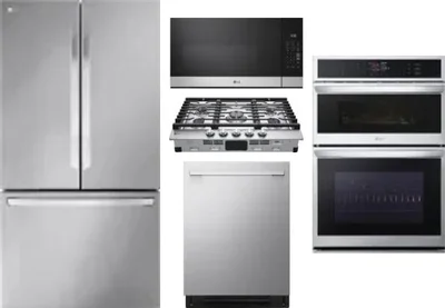 5 Piece Package Includes Refrigerator, Cooktop, Wall Oven, Microwave And Dishwasher