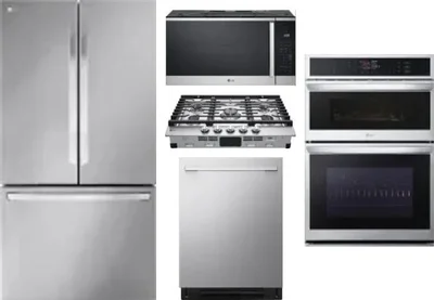 5 Piece Package Includes Refrigerator, Cooktop, Wall Oven, Microwave And Dishwasher