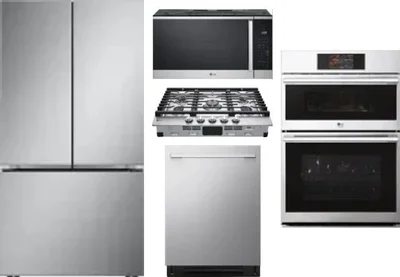 5 Piece Package Includes Refrigerator, Cooktop, Wall Oven, Microwave And Dishwasher