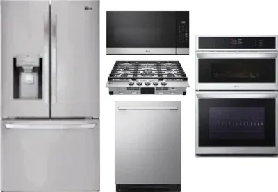 5 Piece Package Includes Refrigerator, Cooktop, Wall Oven, Microwave And Dishwasher