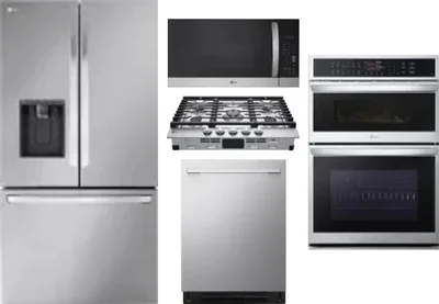 5 Piece Package Includes Refrigerator, Cooktop, Wall Oven, Microwave And Dishwasher