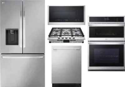 5 Piece Package Includes Refrigerator, Cooktop, Wall Oven, Microwave And Dishwasher