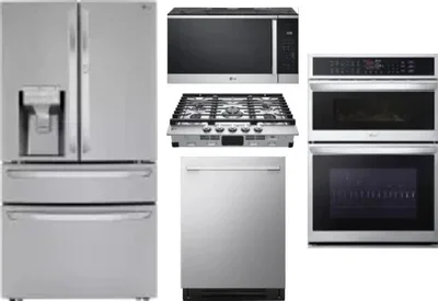 5 Piece Package Includes Refrigerator, Cooktop, Wall Oven, Microwave And Dishwasher