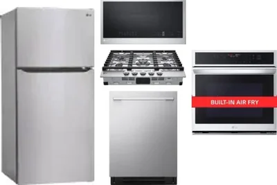 5 Piece Package Includes Refrigerator, Cooktop, Wall Oven, Microwave And Dishwasher