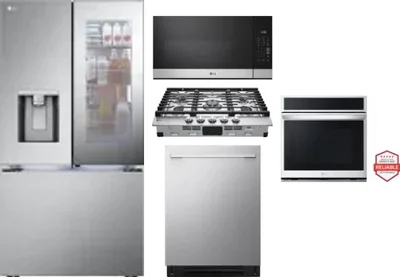 5 Piece Package Includes Refrigerator, Cooktop, Wall Oven, Microwave And Dishwasher