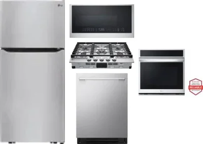5 Piece Package Includes Refrigerator, Cooktop, Wall Oven, Microwave And Dishwasher