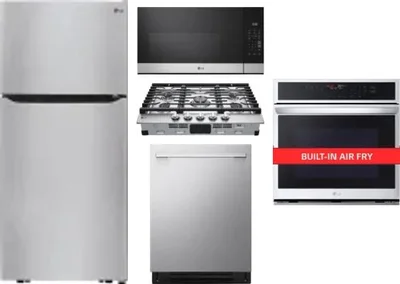 5 Piece Package Includes Refrigerator, Cooktop, Wall Oven, Microwave And Dishwasher