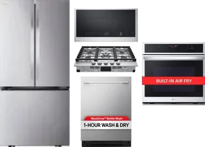 5 Piece Package Includes Refrigerator, Cooktop, Wall Oven, Microwave And Dishwasher