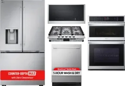 5 Piece Package Includes Refrigerator, Cooktop, Wall Oven, Microwave And Dishwasher