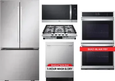 5 Piece Package Includes Refrigerator, Cooktop, Wall Oven, Microwave And Dishwasher