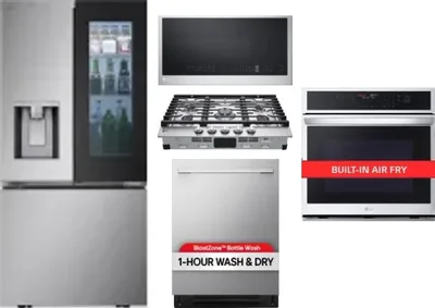 5 Piece Package Includes Refrigerator, Cooktop, Wall Oven, Microwave And Dishwasher