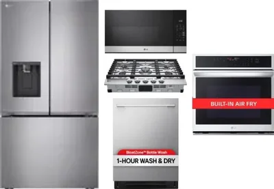 5 Piece Package Includes Refrigerator, Cooktop, Wall Oven, Microwave And Dishwasher