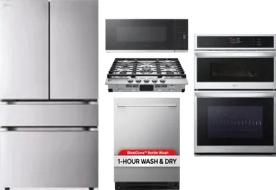 5 Piece Package Includes Refrigerator, Cooktop, Wall Oven, Microwave And Dishwasher