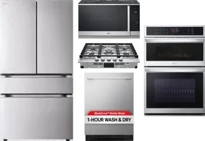 5 Piece Package Includes Refrigerator, Cooktop, Wall Oven, Microwave And Dishwasher