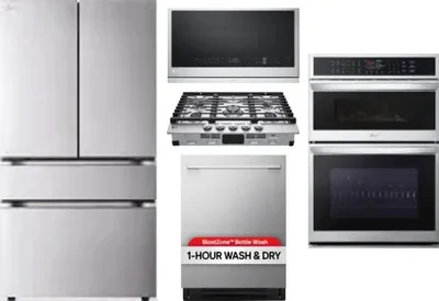 5 Piece Package Includes Refrigerator, Cooktop, Wall Oven, Microwave And Dishwasher