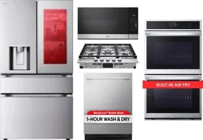5 Piece Package Includes Refrigerator, Cooktop, Wall Oven, Microwave And Dishwasher