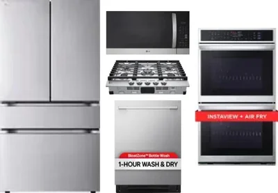 5 Piece Package Includes Refrigerator, Cooktop, Wall Oven, Microwave And Dishwasher