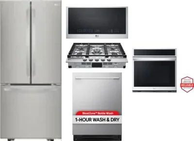5 Piece Package Includes Refrigerator, Cooktop, Wall Oven, Microwave And Dishwasher