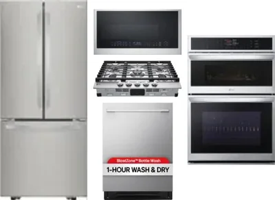 5 Piece Package Includes Refrigerator, Cooktop, Wall Oven, Microwave And Dishwasher