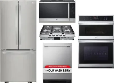5 Piece Package Includes Refrigerator, Cooktop, Wall Oven, Microwave And Dishwasher
