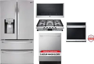 5 Piece Package Includes Refrigerator, Cooktop, Wall Oven, Microwave And Dishwasher