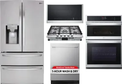 5 Piece Package Includes Refrigerator, Cooktop, Wall Oven, Microwave And Dishwasher