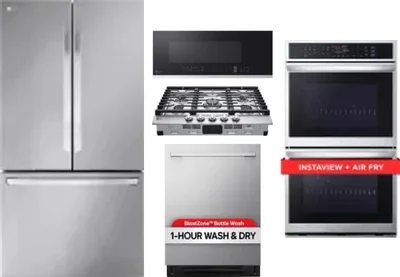 5 Piece Package Includes Refrigerator, Cooktop, Wall Oven, Microwave And Dishwasher