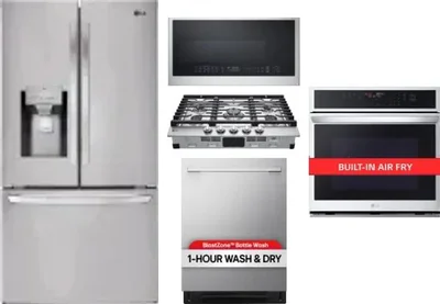 5 Piece Package Includes Refrigerator, Cooktop, Wall Oven, Microwave And Dishwasher