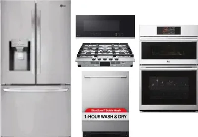 5 Piece Package Includes Refrigerator, Cooktop, Wall Oven, Microwave And Dishwasher