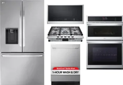 5 Piece Package Includes Refrigerator, Cooktop, Wall Oven, Microwave And Dishwasher