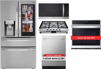 5 Piece Package Includes Refrigerator, Cooktop, Wall Oven, Microwave And Dishwasher